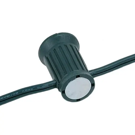 Novelty Lights C9 Magnetic Socketed Holiday Light String, Green Wire with 12 Inch Spacing, E17 Sockets, For Steel Surfaces image {2}