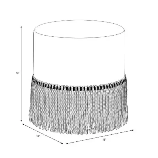 Fringe Drum Ottoman in Velvet - Threshold&trade; image {3}