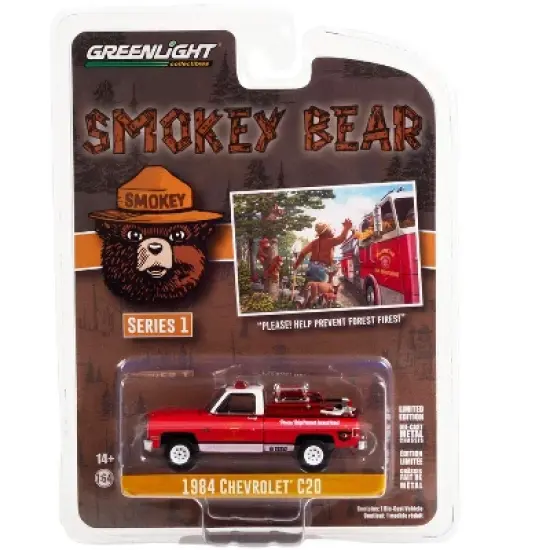 1984 Chevrolet C20 Truck w/Fire Equipment, Hose & Tank "Please! Help Prevent Forest Fires!" 1/64 Diecast Model Car by Greenlight image {2}