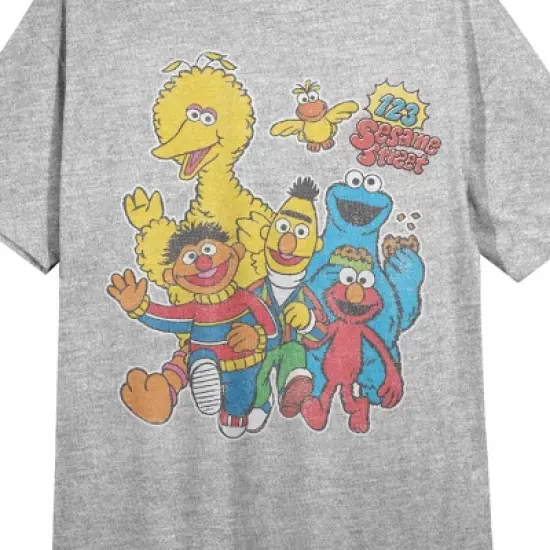 Sesame Street 123 Sesame Street Crew Neck Short Sleeve Athletic Heather Women's Night Shirt image {1}