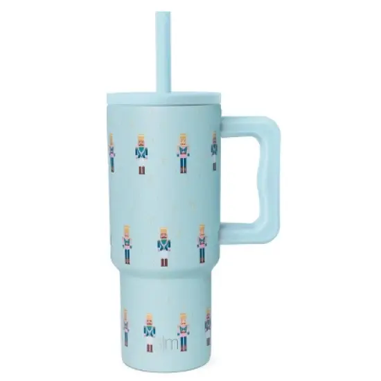 Simple Modern 24oz Trek Nutcracker Straw Tumbler: Stainless Steel, Dishwasher-Safe, Cold Beverages, All Ages, Blue image {4}