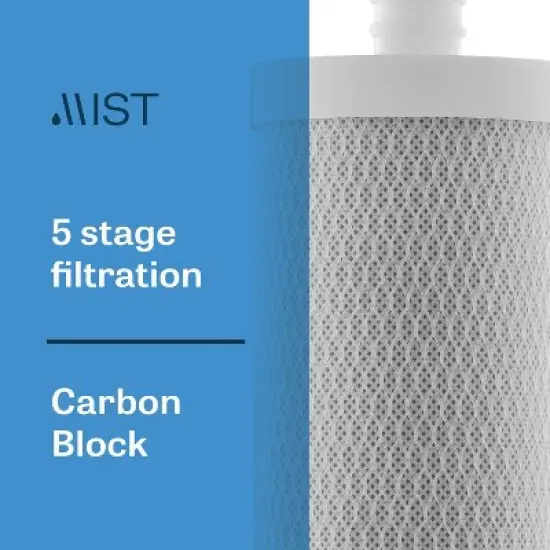 Mist Replacement Water Filter for Mist Countertop Filtration - MFC093: Kitchen Sink Filter, Chlorine Reduction, White image {4}