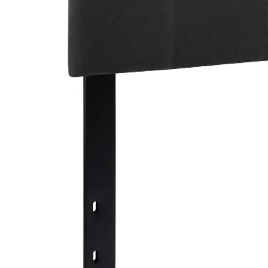 Emma and Oliver Quilted Tufted Upholstered Queen Size Headboard in Black Fabric image {5}