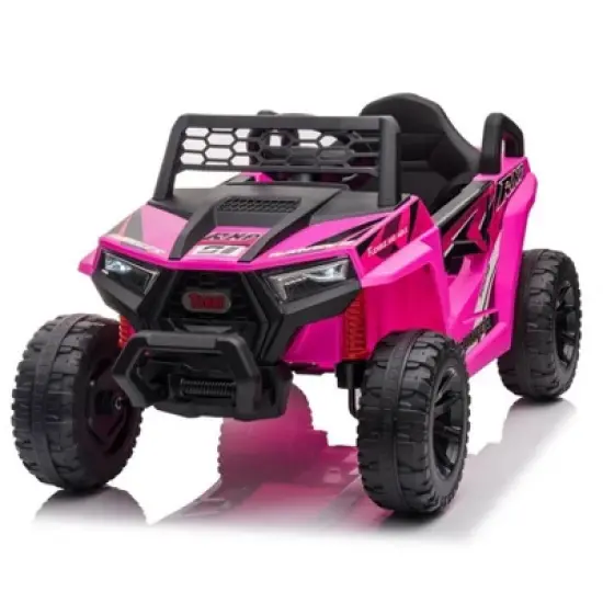 Sandinrayli 12V Kids Ride on Car, Electric Off-Road UTV Truck, Double Open Doors, Safety Belt, Horn, Music, and Lights for Kids 3-5 Years image {10}