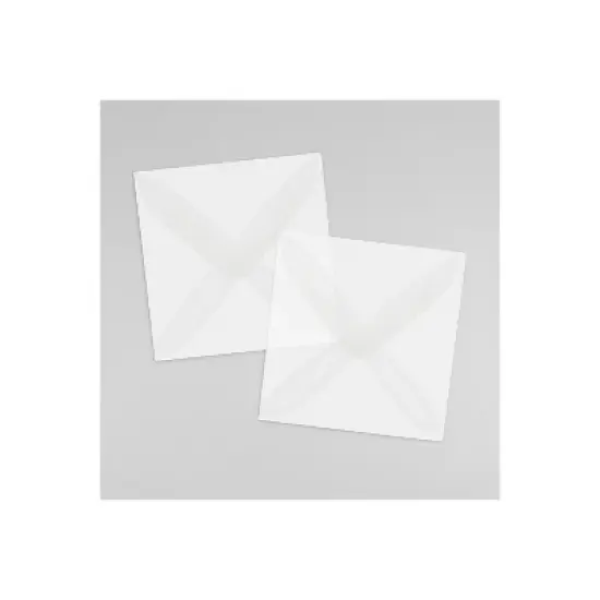 JAM Paper 3.125 x 3.125 Square Translucent Vellum Invitation Envelopes Clear 2851291 image {3}