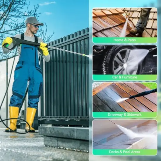 SUGIFT Electric Pressure Washer, 3300 Max PSI, 2.0 GPM, 1800W High-Performance Cleaner with 4 Quick-Connect Nozzles & Foam Cannon image {8}