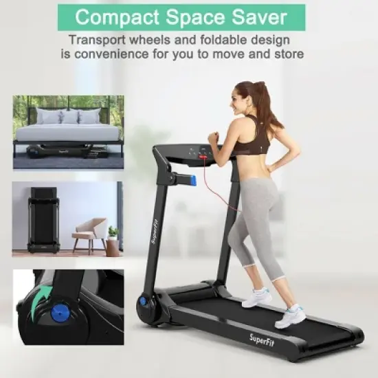 SuperFit 3HP Folding Electric Treadmill Running Machine w/  Speaker Red\Blue\Silver\Purple image {7}