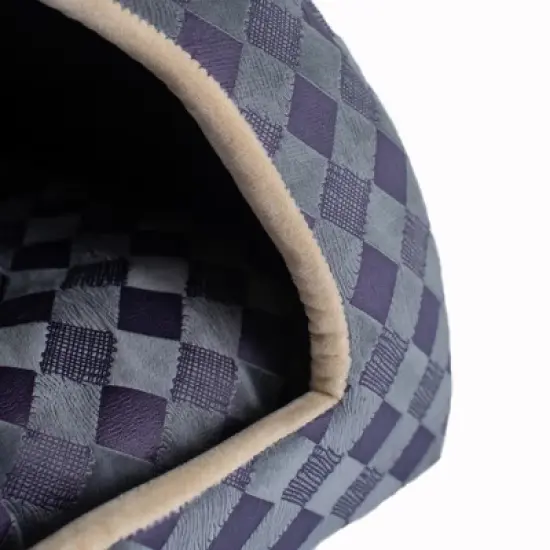 Armarkat Cat Bed C65HHG/LS, Purple Gray Combo Checkered Pattern image {7}
