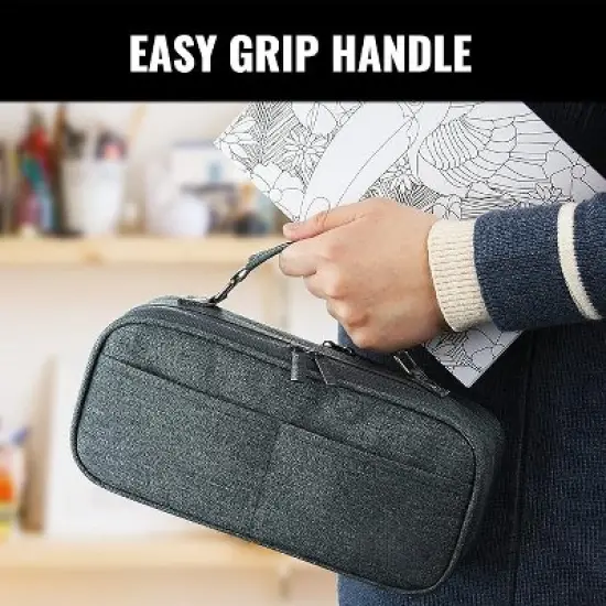 Pencil Case, Large Capacity Pencil Case Organizer; Double Zipper Storage Bag; Big Pencil Pouch image {2}