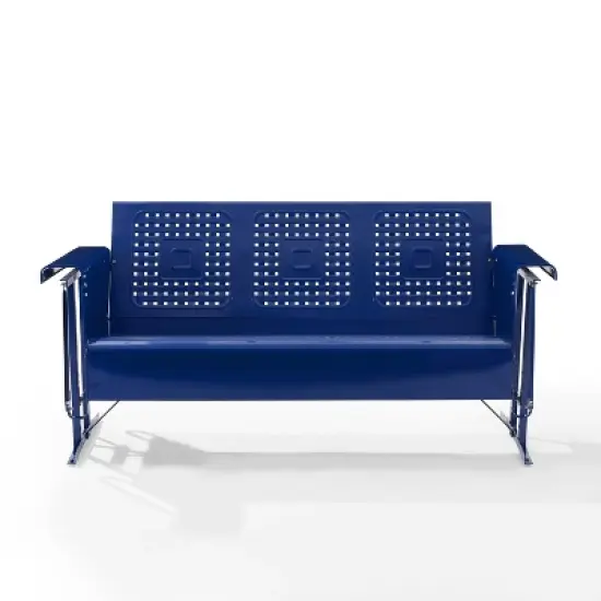Bates Outdoor Metal Sofa Glider - Navy - Crosley image {4}