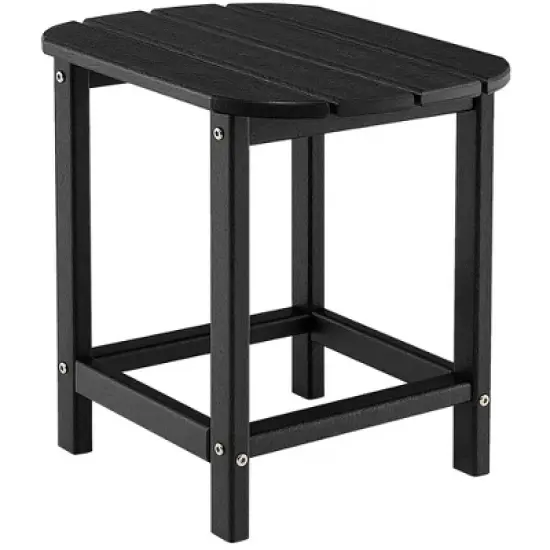 Costway 18'' Patio Adirondack Side Table Weather Resistant HDPE Garden Grey/Black image {9}