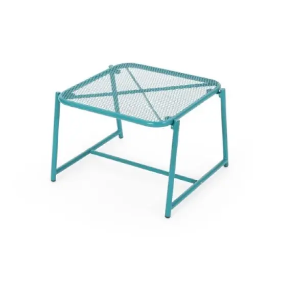PAGED Iron Outdoor Side Table,18 inch Modern Patio End Tables for Backyard,Pool, Indoor Companion,Durable and Rustproof,Rectangle image {6}