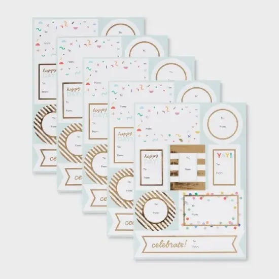 40ct Gold Goil Print Peel Sticker Birthday Labels - Spritz&trade; image {3}