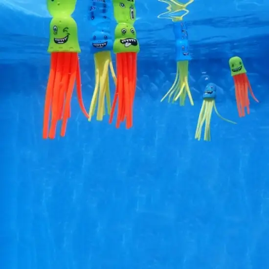 Pool Central Set of 6 Multicolor Jellyfish Slow Sinking Dive Game - 5" image {2}