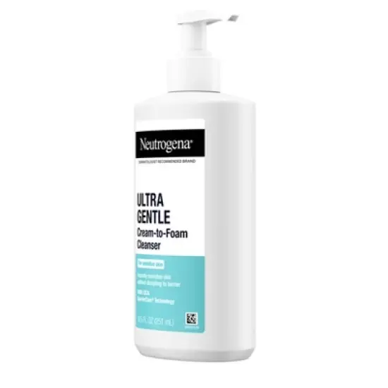 Neutrogena Ultra Gentle Cream-to-Foam Face Cleanser - Fragrance Free - 8.5 fl oz image {10}