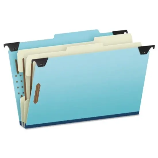 Pendaflex Hanging Classification Folders with Dividers, Legal Size, 2 Dividers, 2/5-Cut Exterior Tabs, Blue image {7}