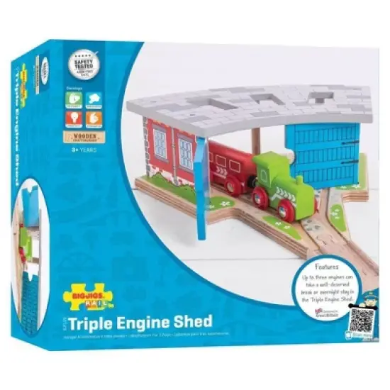 Bigjigs Rail Triple Engine Shed image {2}
