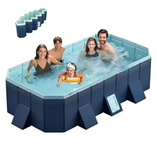 Dexmalle 2.6m PVC folding pool (not inflatable) bathes and cools in summer image {11}