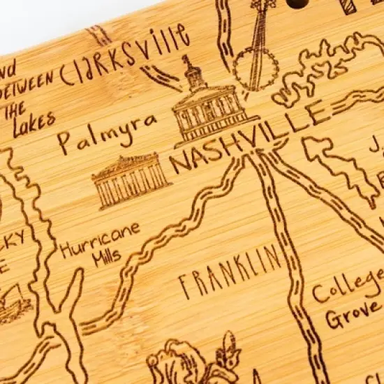Totally Bamboo Destination Tennessee Serving and Cutting Board: State Design, Lightweight Bamboo, 18.5" x 7" image {7}