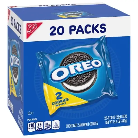 Oreo Chocolate Sandwich Cookies Snack Pack - 15.6oz/20ct image {7}