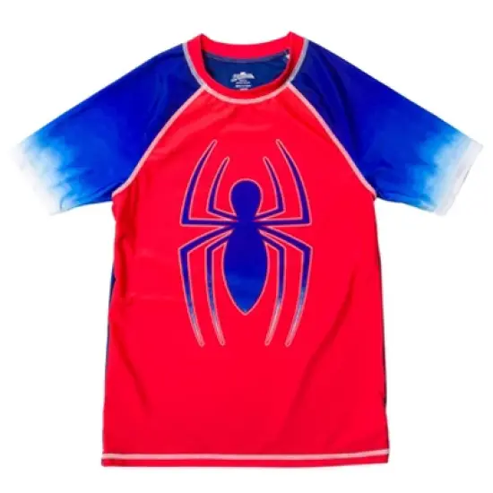 Marvel Avengers Spider-Man Hulk Black Panther Iron Man Thor Rash Guard Swim Shirt Little Kid to Big Kid image {7}