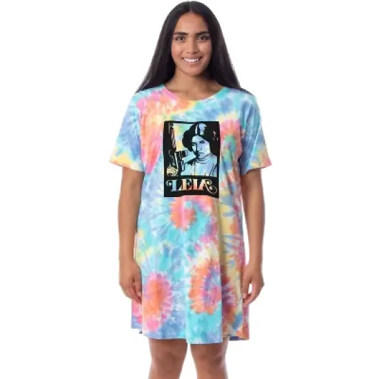 Star Wars Womens' Movie Film Princess Leia Nightgown Sleep Pajama Shirt Multicolored image {3}