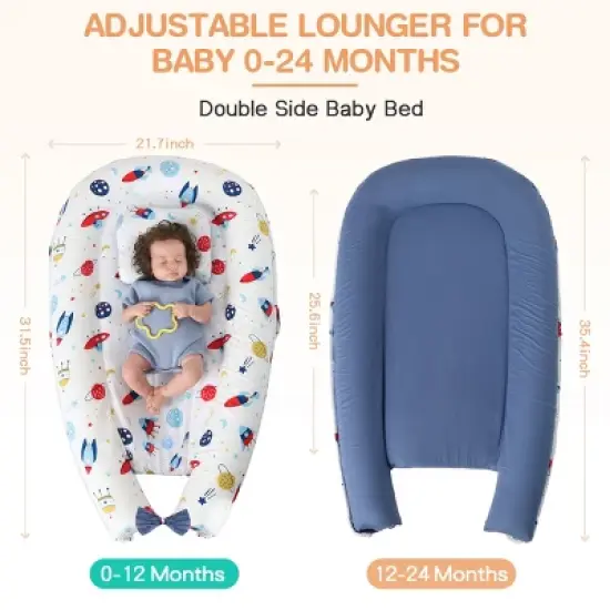 Boersma Baby Crib Bumper with Pure Cotton Sleeve & High-Grade Memory Foam Core, Detachable, Easy to Clean, Portable and Safe for Infant Use image {4}