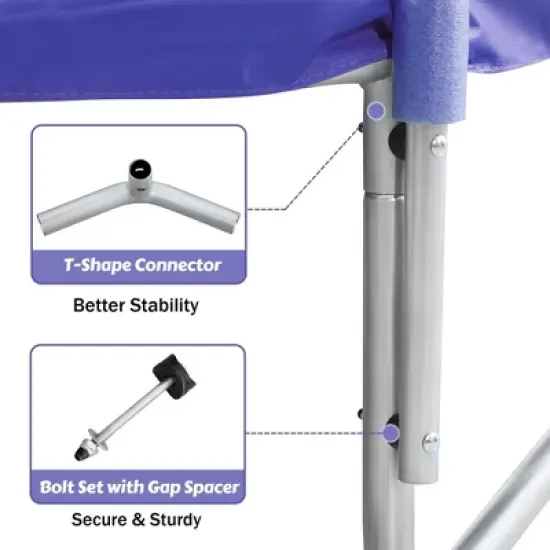 Whisen 7FT Round Trampoline for Kids with Safety Enclosure, Slide and Ladder, Easy Assembly image {7}