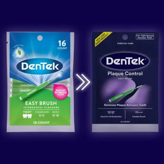 DenTek Easy Brush Plaque Control Interdental Toothbrush - 16ct image {1}