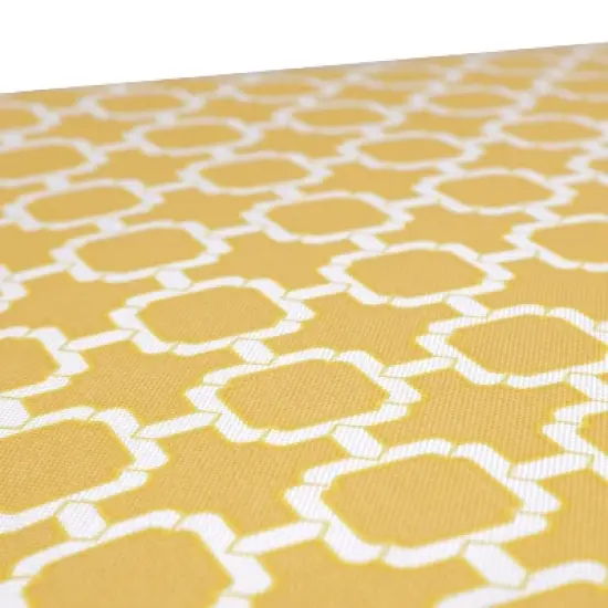 2pc 16.5" x 24.5" Outdoor Lumbar Throw Pillows Yellow/White Geometric - Pillow Perfect image {2}