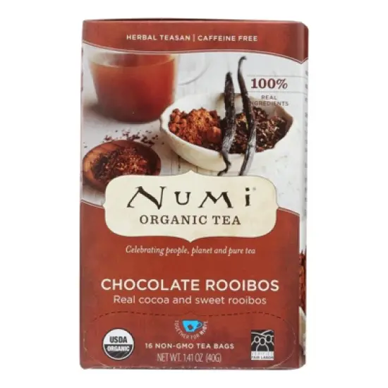Numi Organic Herbal Chocolate Rooibos Tea - Case of 6/16 Bags image {1}
