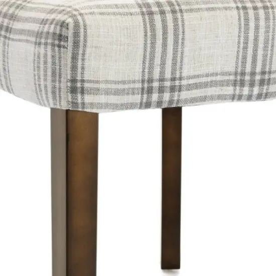 2pk Harman Contemporary Upholstered Plaid Dining Chairs Gray/Light Beige/Brown - Christopher Knight Home image {7}