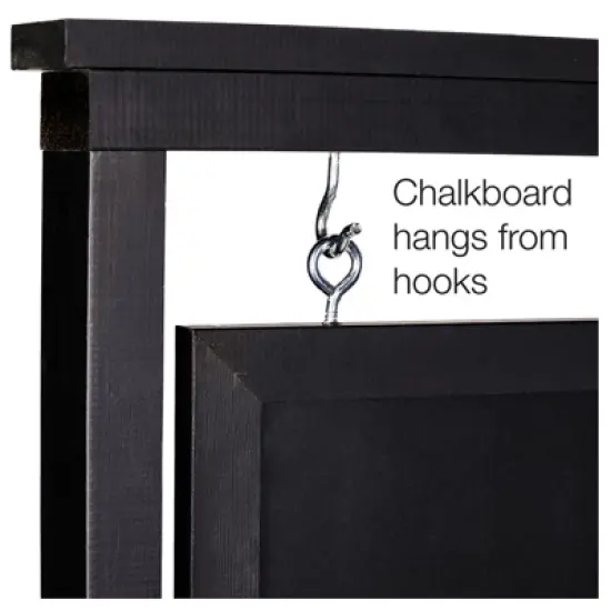 Excello Global Products Rustic Handcrafted Chalkboard Sign: Sidewalk Sign Message Board with Double Sided Display image {3}