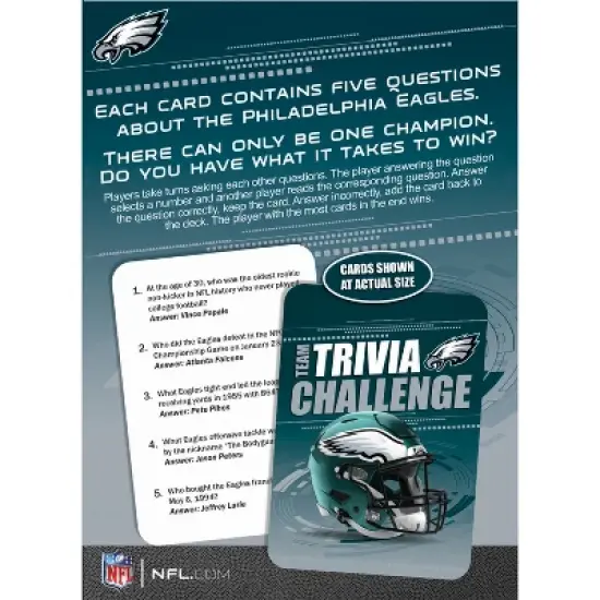 MasterPieces Officially Licensed NFL Philadelphia Eagles Trivia Challenge Card Game image {3}