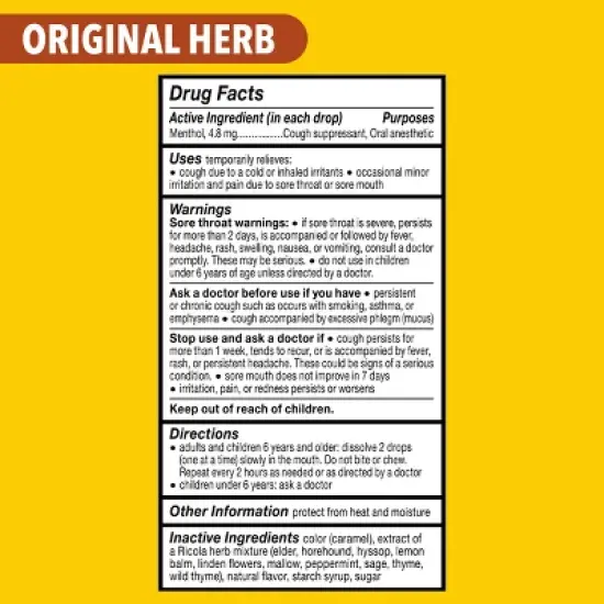 Ricola Cough Drops - Original Herbs image {8}