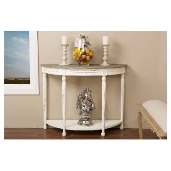 Vologne Traditional Wood French Console Table White - Baxton Studio image {3}