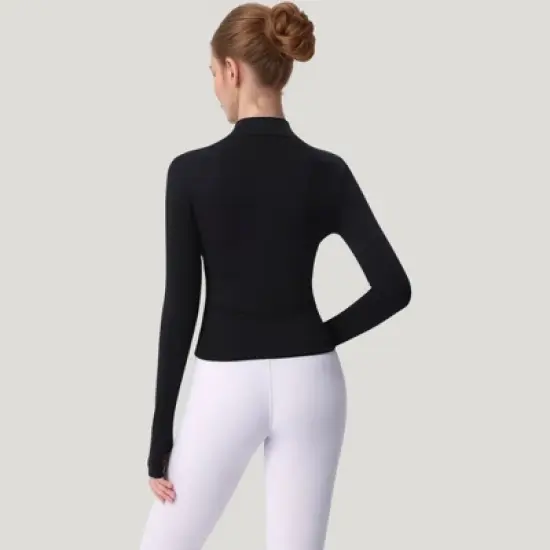 Anna-Kaci Active Women's Long Sleeve Full Zip Athletic Jacket with Thumbholes and Fitted Silhouette image {4}