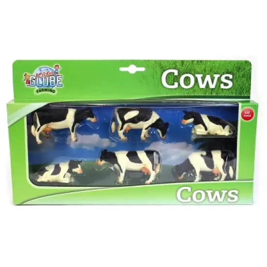 Kids Globe 1/32 6 Piece Black and White Cow Set 570009 image {1}