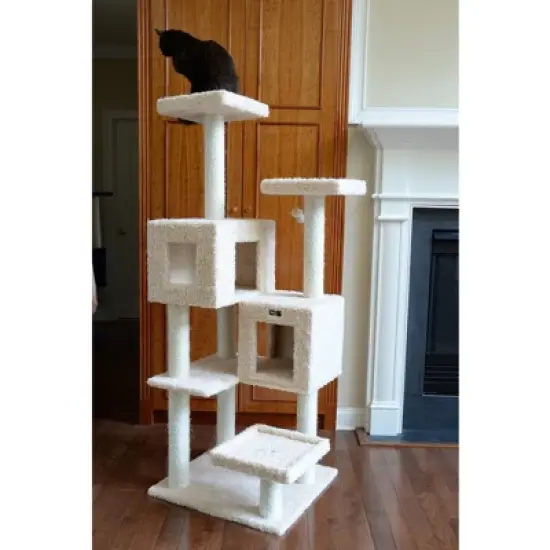 Armarkat Multi-Level Real Wood Cat Tree With Two Spacious Condos, Perches for Kittens Pets Play A6702 image {6}