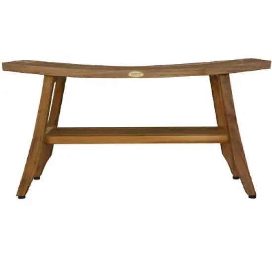 EcoDecors&reg; Satori&reg; 34" Teak Wood Shower Bench with Shelf in EarthyTeak Finish image {6}