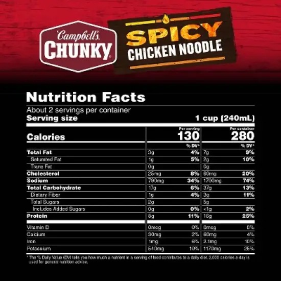 Campbells Chunky Spicy Chicken Noodle Soup - 18.6oz image {7}