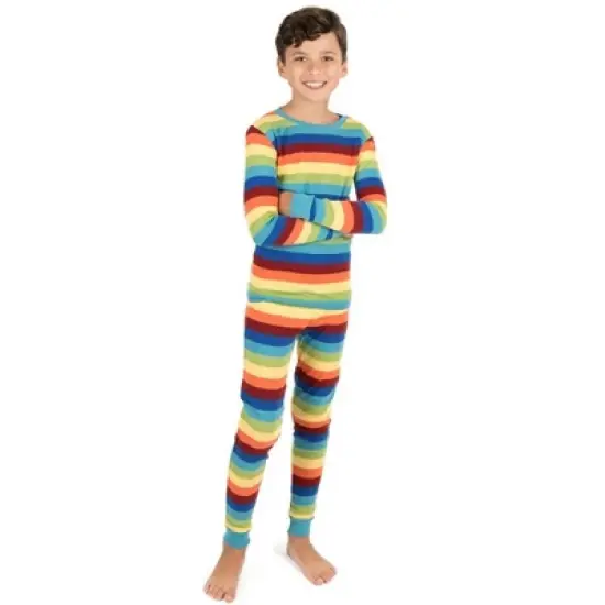 Leveret Kids Two Piece Cotton Striped Boys Pajamas image {1}