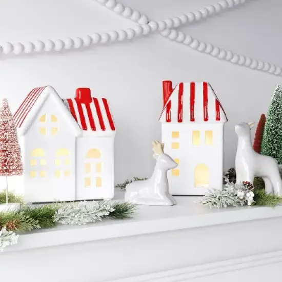 5.25" Christmas Lit White Ceramic house - Wondershop&trade; image {1}