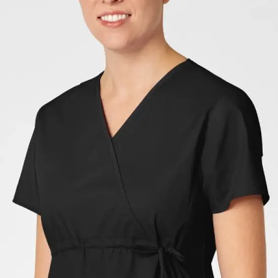 Wink WonderWORK Maternity Mock Wrap Scrub Top image {3}