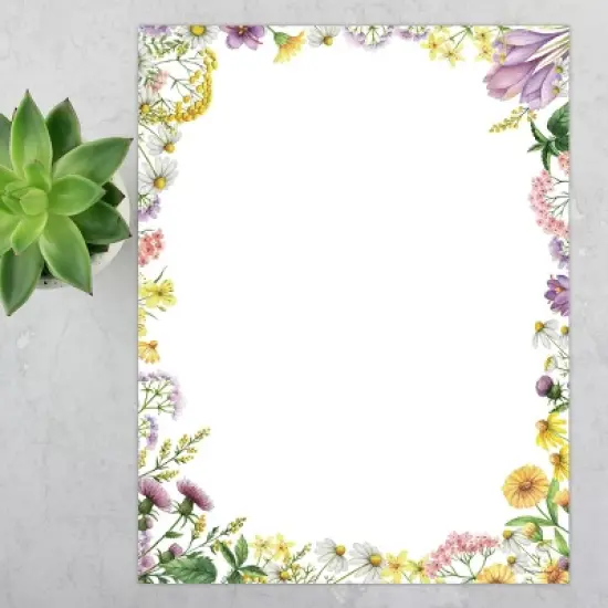 80ct Flower Meadows Letterhead White: Stationery Paper, Uncoated, 8.5 x 11 Inches, 80 Sheets, Love & Romance Theme image {2}