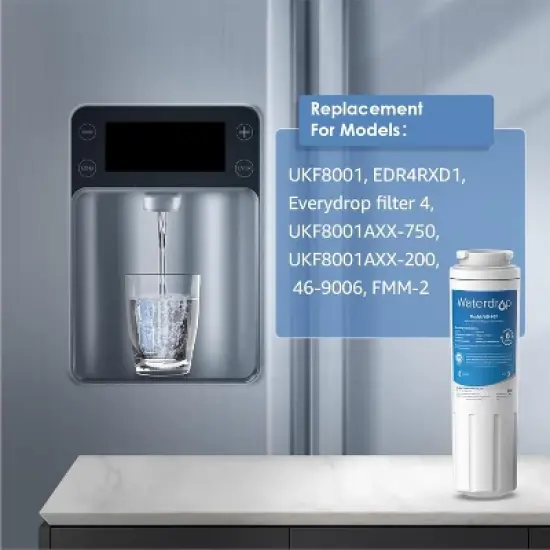 Waterdrop EDR4RXD1 Replacement for EveryDrop Filter 4 Refrigerator Water Filter, 3 Filters image {2}