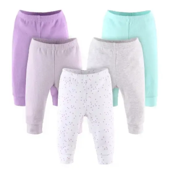 The Peanutshell 5-Pack Baby Pants, Pastel Dot Print image {6}