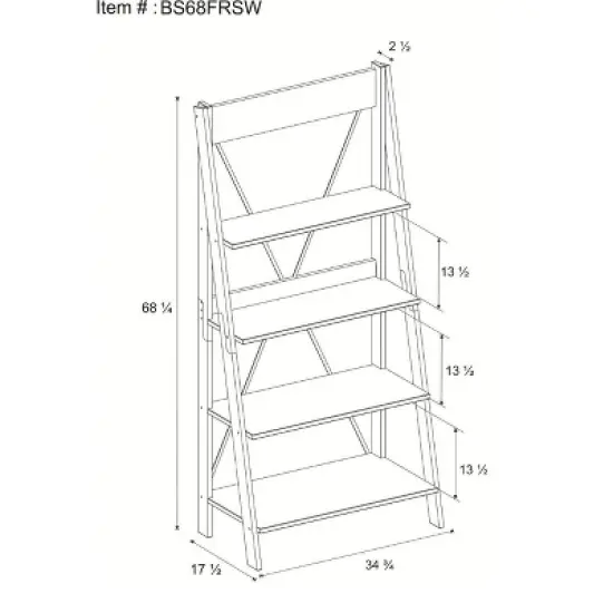 68.25" Boho 4 Tier Solid Wood Ladder Bookshelf Plant Stand - Saracina Home image {11}