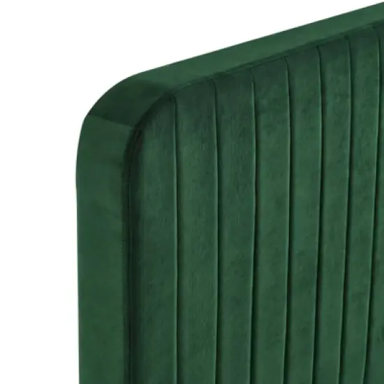 Twin Celine Channel Tufted Performance Velvet Platform Bed Emerald - Modway image {2}