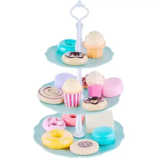 Jewelkeeper Jungle Design Tea Set Pretend Play Food and Case - 42 Pieces image {5}